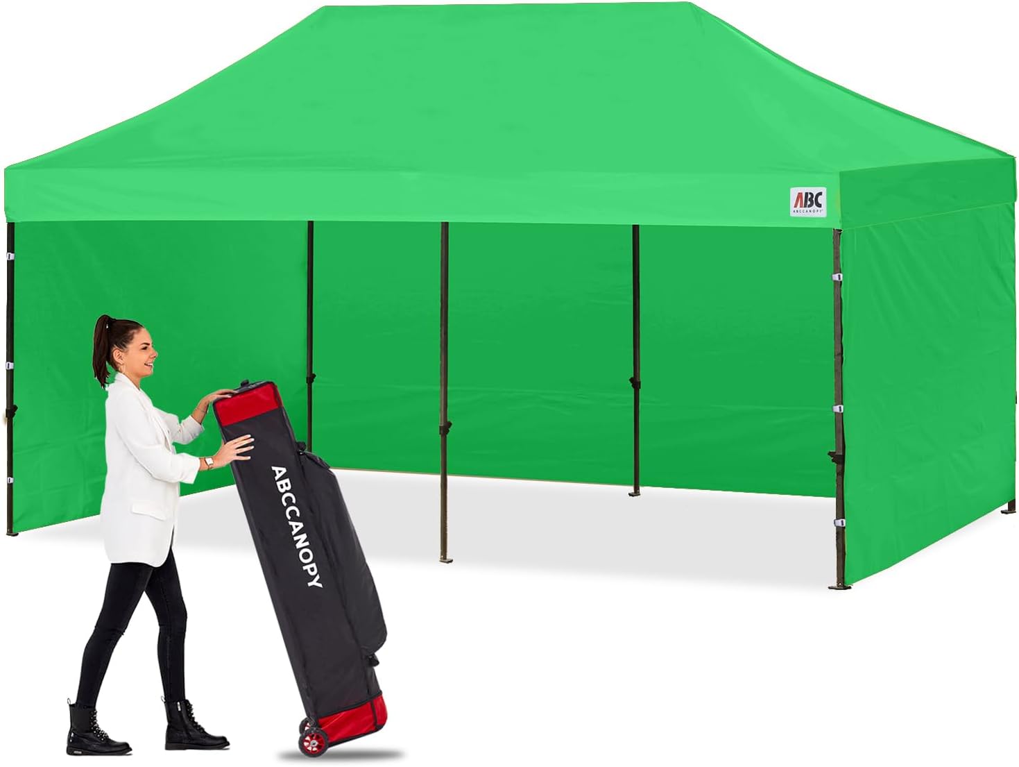 ABCCANOPY Heavy Duty Easy Pop up Canopy Tent with Sidewalls 10x20, Turquoise