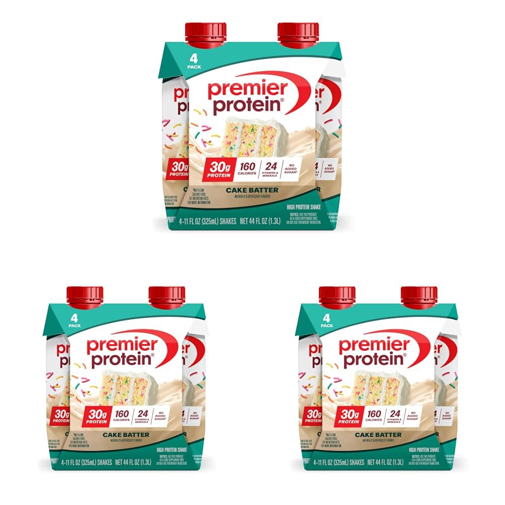 Premier Protein 30g High Protein Shake, Vanilla, 12 Pack | 160 Calories, 24 Vitamins & Minerals, No Added Sugar, Supports Muscle Health, Gluten-Free, 11 oz