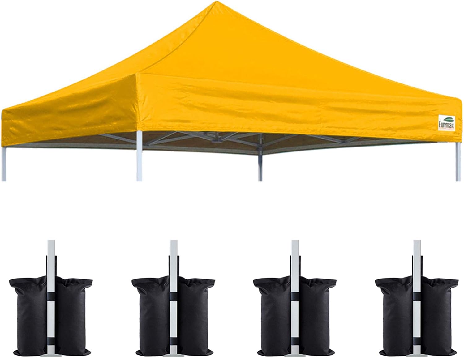 Eurmax USA 10x10 Pop Up Canopy Replacement Top,Universal Instant Canopy Cover ONLY,Heavy Duty UPF 50+ UV Protection,Water & Wind Resistant Tarp,30+ Colors Available,Bonus 4 Sand Bags (White)