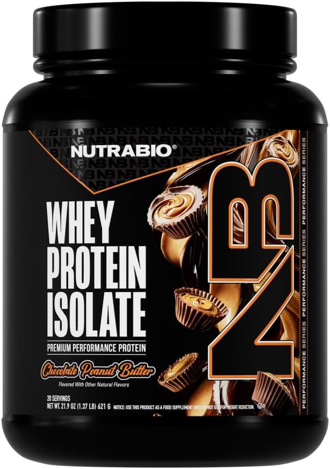 NutraBio 100% Whey Protein Isolate Protein Powder, 25g Protein with Complete Amino Acid Profile, Non-GMO, Soy & Gluten Free, Low Carb, Low Calorie Whey Protein Powder, Raw Unflavored, 20 Servings