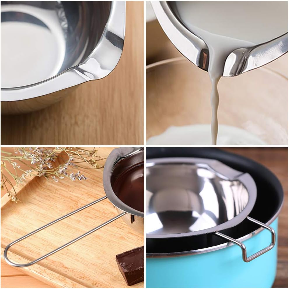 1000ML Double Boiler Pot Set Stainless Steel Melting Pot For Chocolate, Candle and Candy Making (34oz)