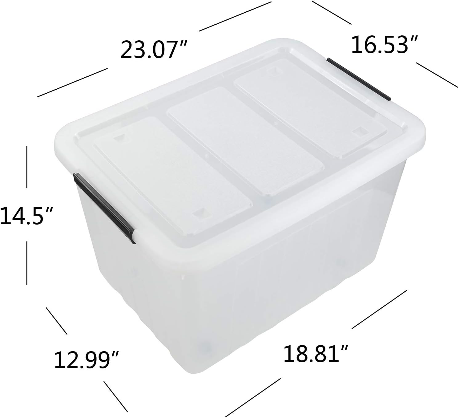 30L Plastic Storage Bin with Lid, Stackable Clear Container