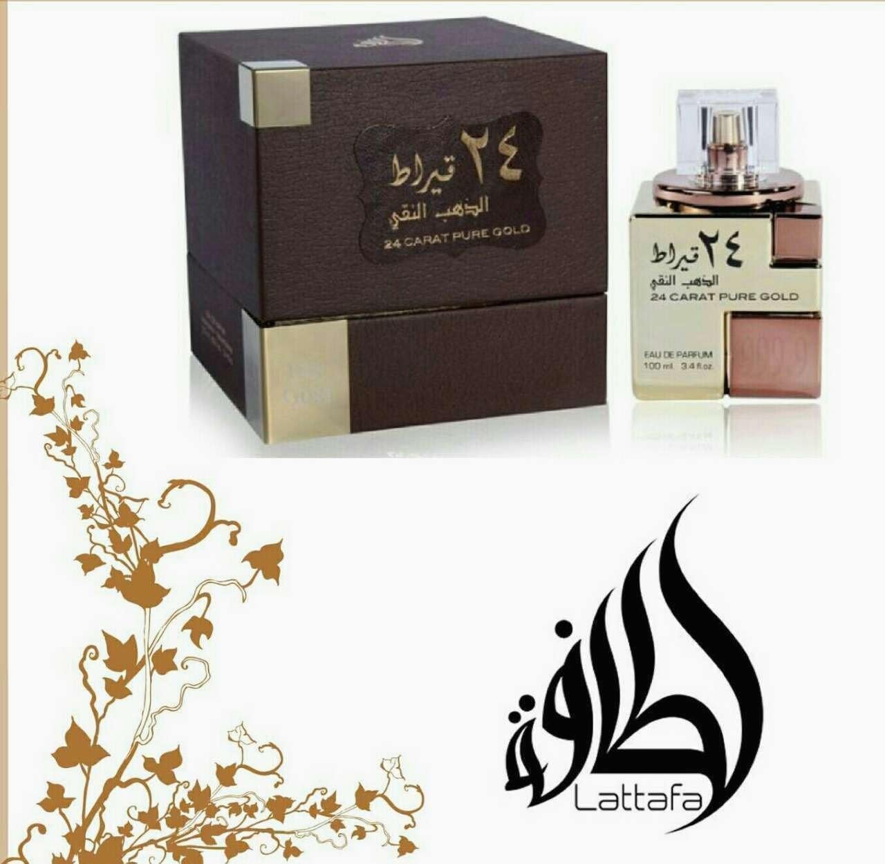 Lattafa Perfumes 24 Carat Pure Gold for Unisex Eau de Parfum Spray, 3.4 Ounce