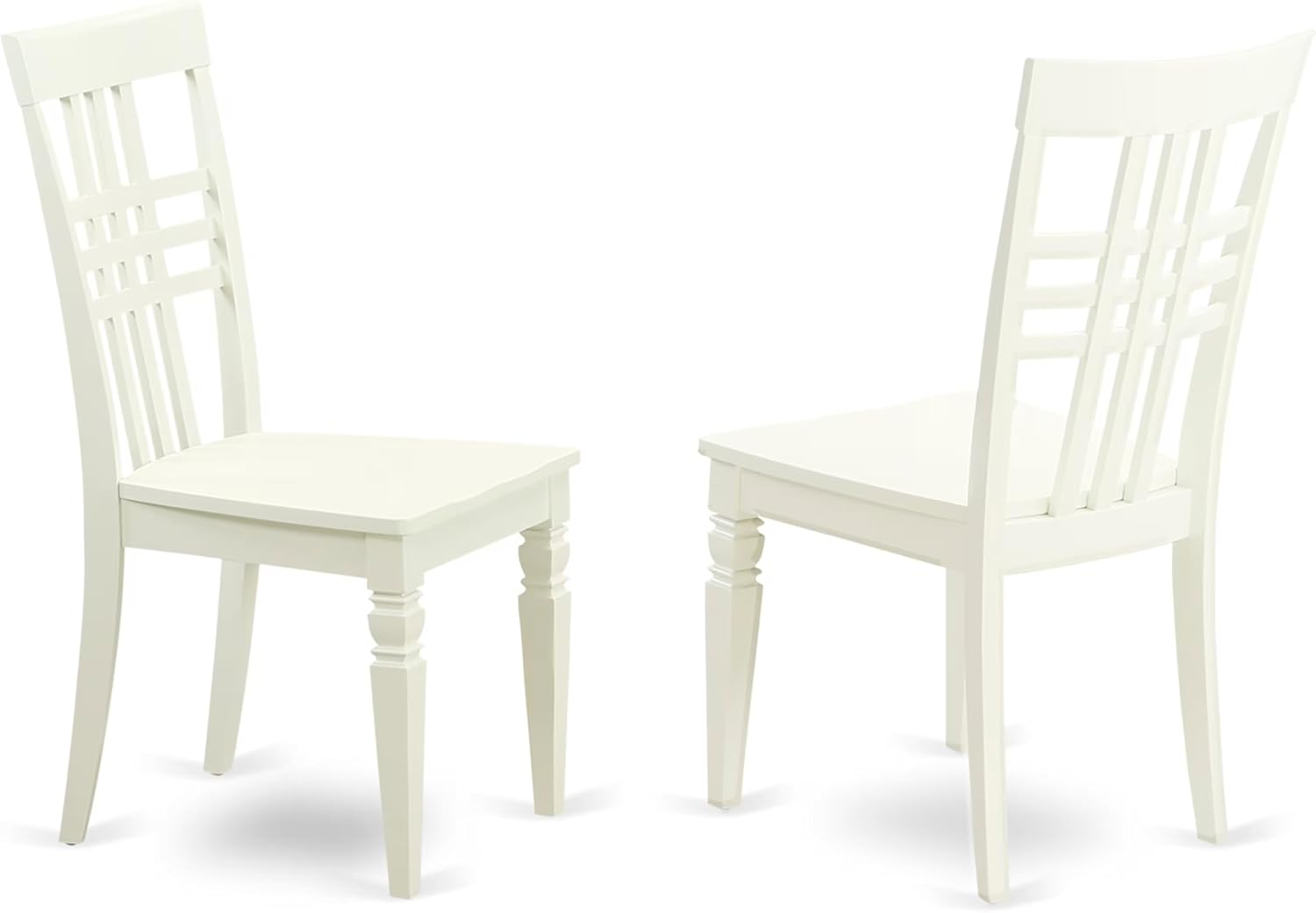 East West Furniture LGC-BCH-W Logan Dining Room Chairs - Stylish Back Solid Wood Seat Chairs, Set of 2, Black & Cherry