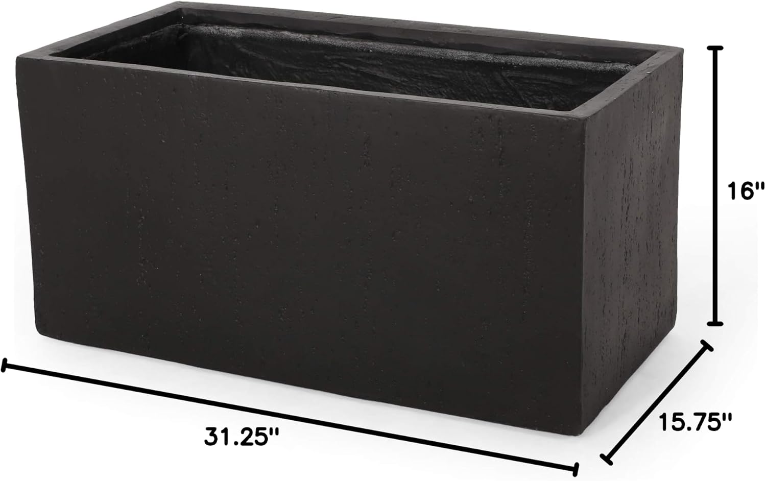 Christopher Knight Home Vanessa Outdoor Modern Large Cast Stone Rectangular Planter, White