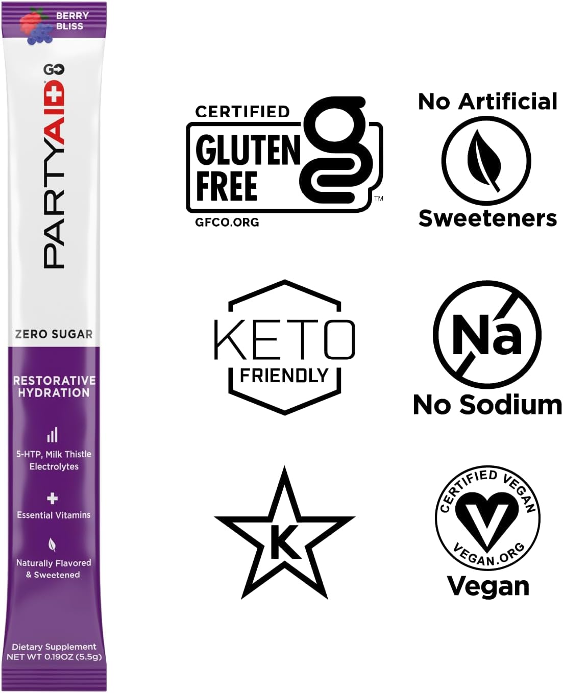 LIFEAID IMMUNITYAID GO Zero Sugar Hydration Packets (14 Packets)