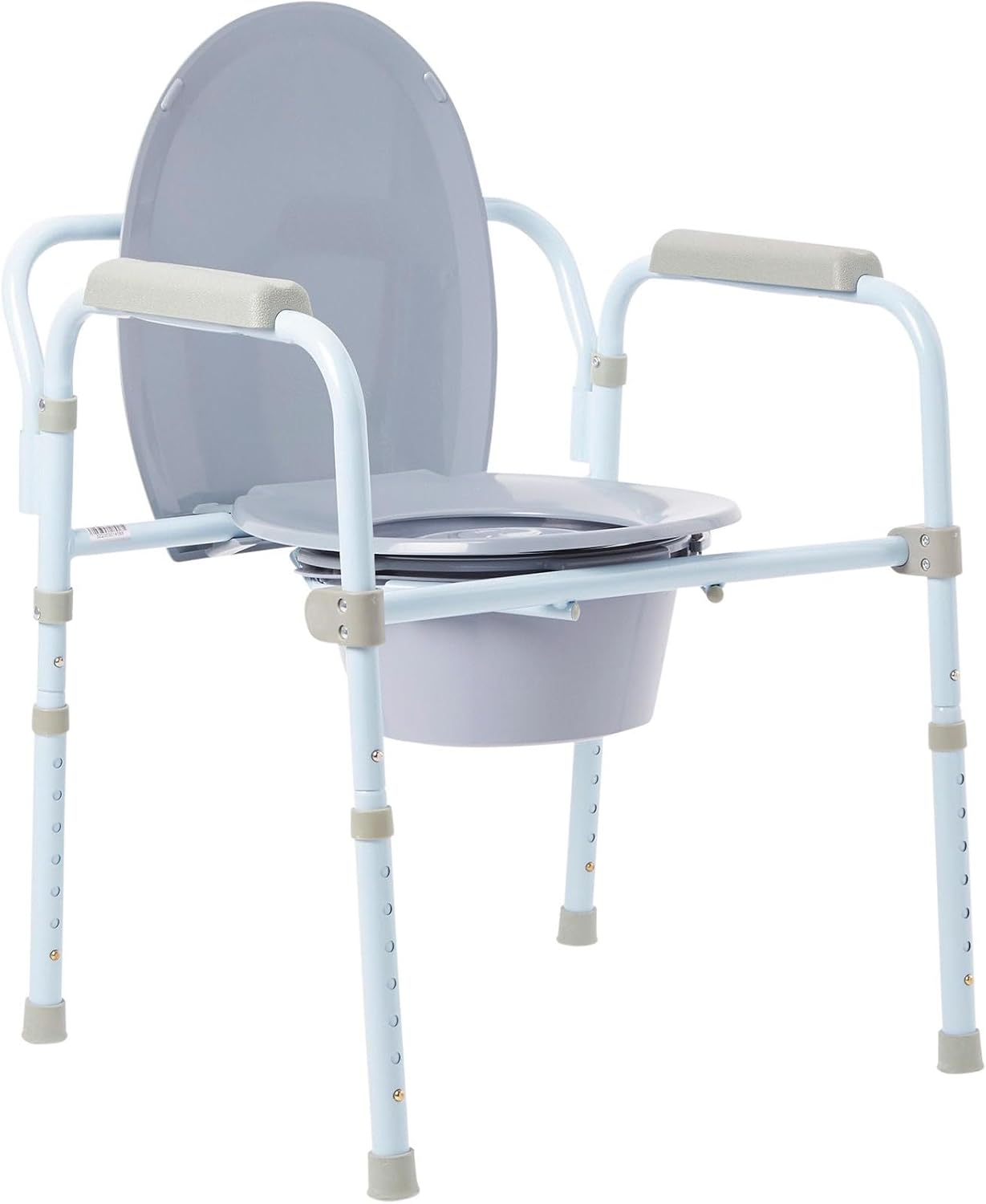 McKesson Folding Bariatric Commode Chair with 7.5 qt, 13 3/4 in, 1 ct | Seat Width
