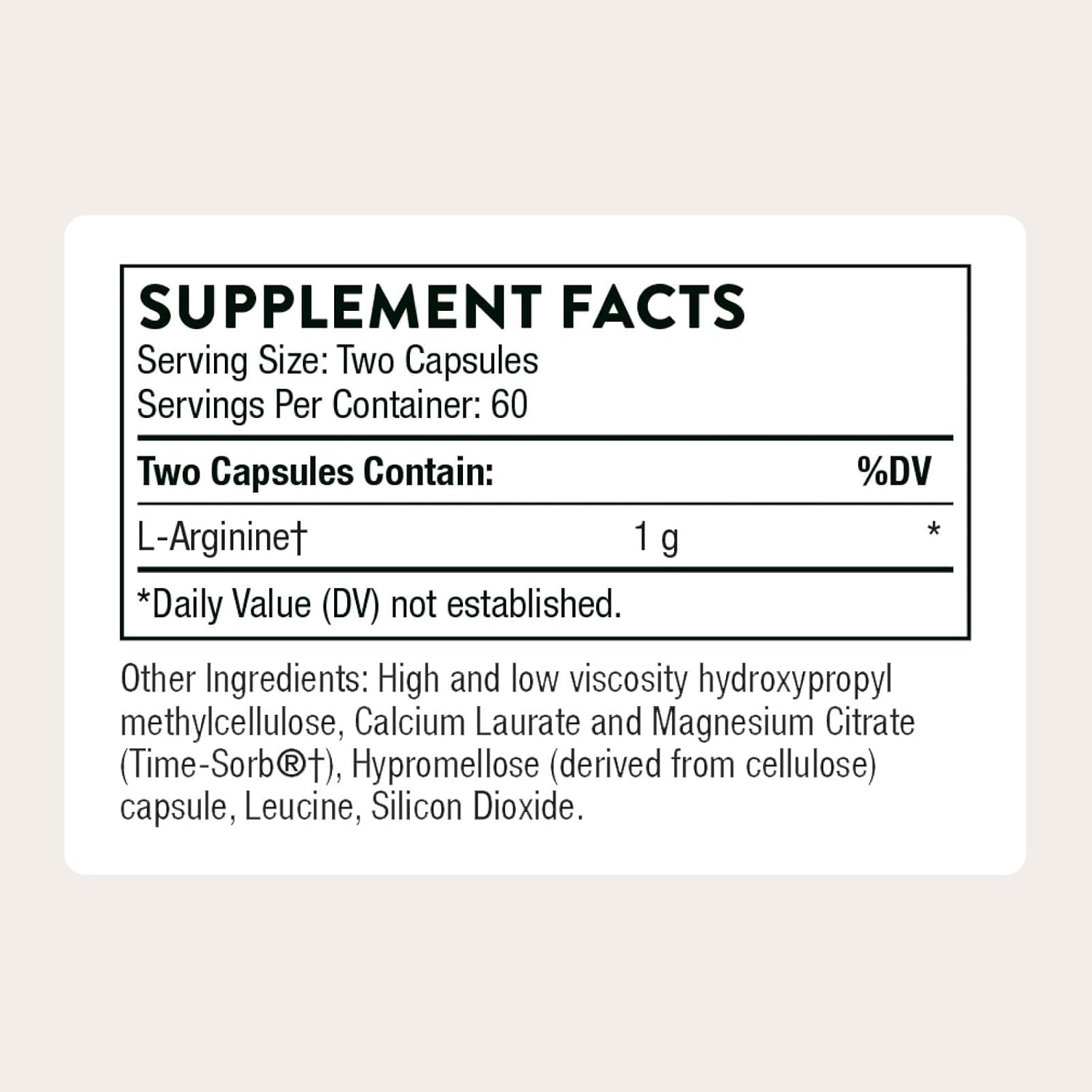 THORNE L-Arginine, Sustained Release Formula, 120 Capsules | Supports Heart Health, Nitric Oxide Production, Exercise Capacity & Optimal Blood Flow*