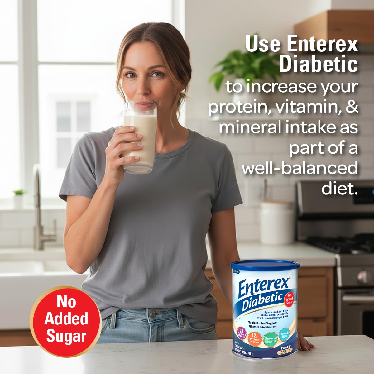 Ready-to-Mix Nutritionally Complete Powder – No Added Sugar, Gluten Free, Vanilla Flavor, 400g (7 Servings)