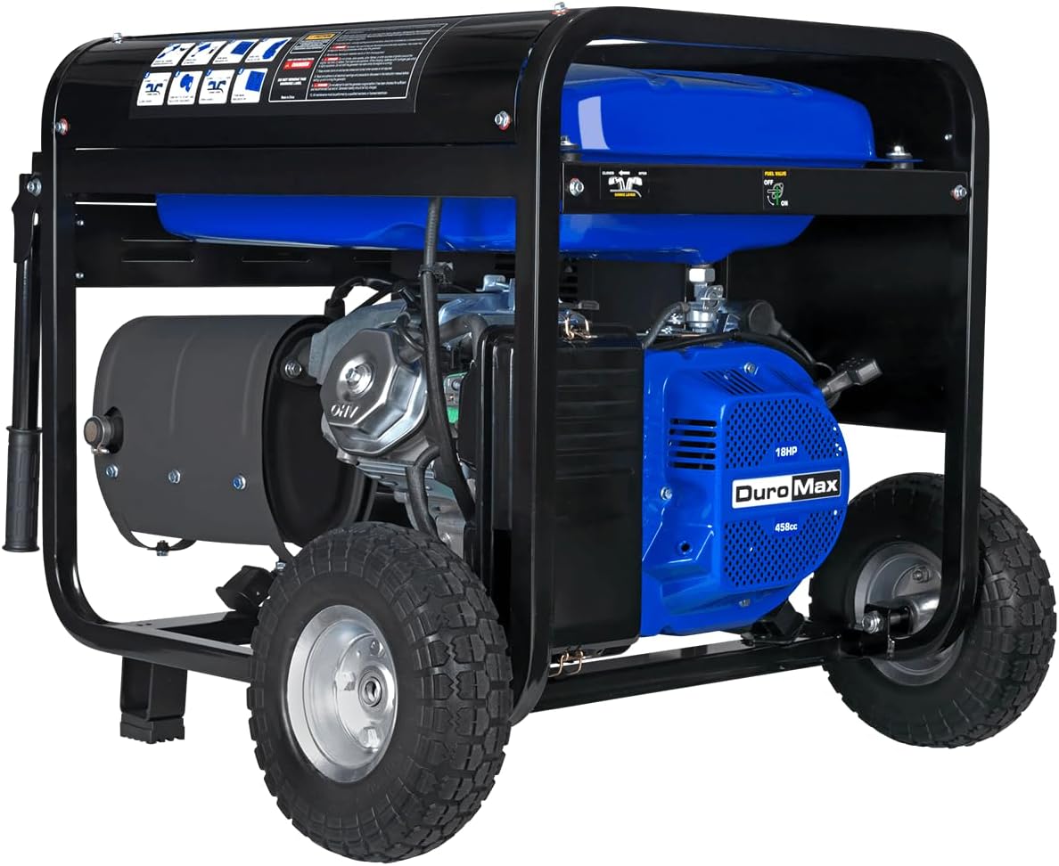 DuroMax XP12000EH 12,000-Watt Dual Fuel Portable Generator – Gas & Propane, Electric Start, Whole Home Backup Power, Transfer Switch Ready, RV & Emergency Ready