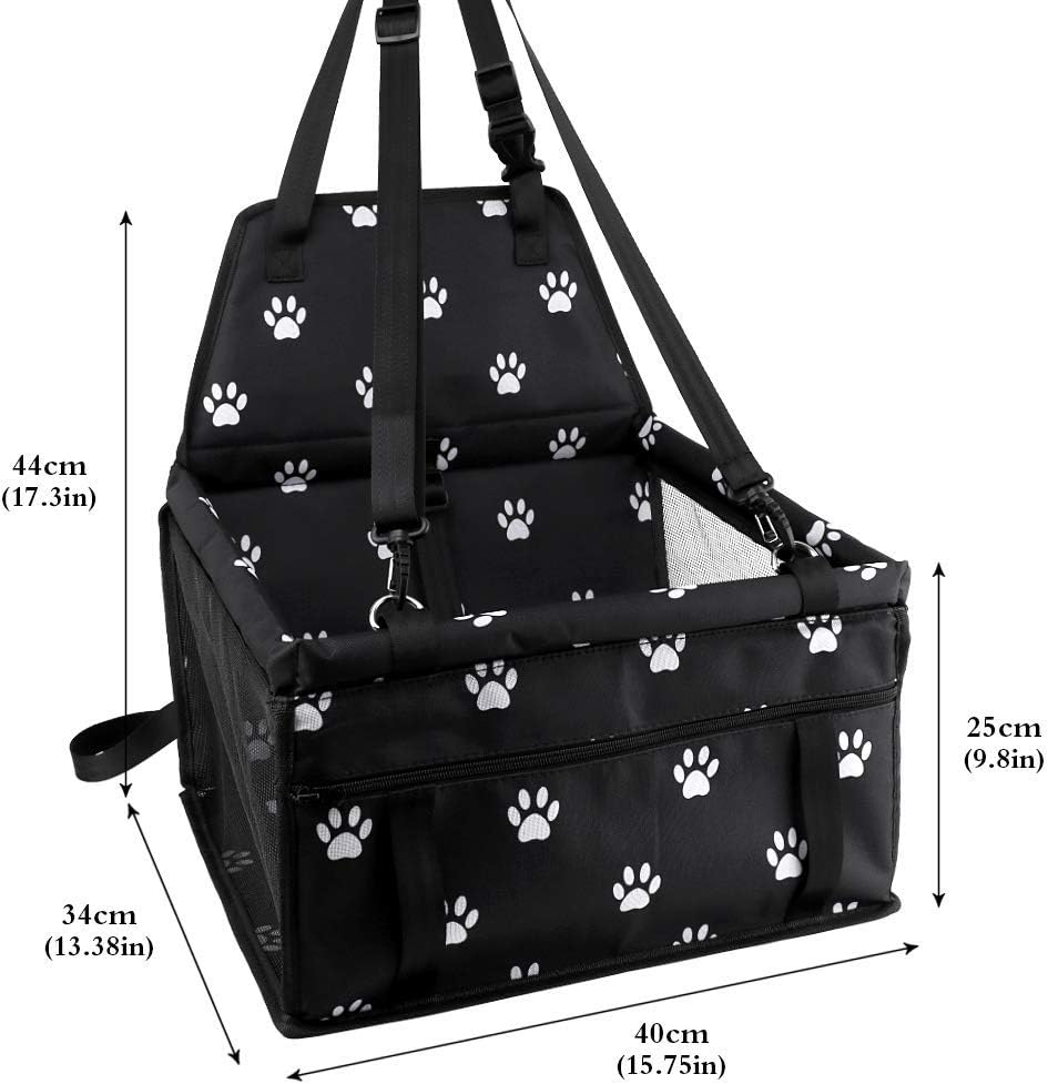 Petbobi Dog Car Seat for Small Dogs and Cats up to 15 lbs, Portable Booster | Pink, Water-resistant Oxford fabric, PVC Tubes, Folds Flat, Clip-on Leash Keeps Pups Secure and Drivers Focused