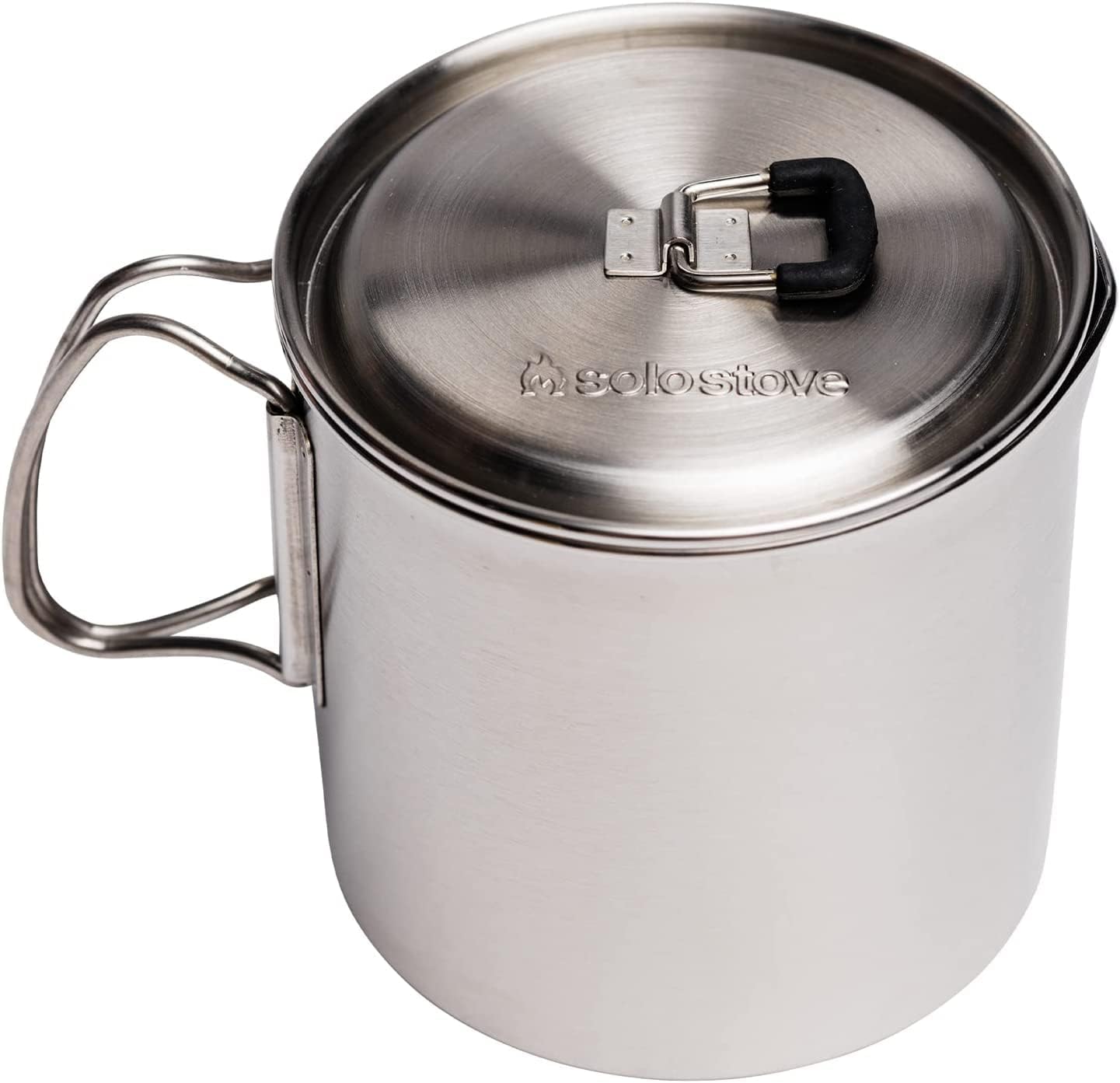 Solo Stove Solo Pot 900 - Lightweight Stainless Steel Backpacking Pot | Boil Water Quickly | Volume Markings and Pour Spout