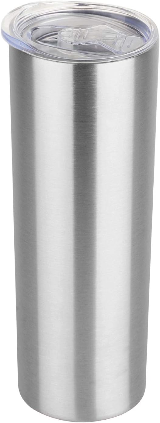 HASLE OUTFITTERS 20 oz Skinny Tumblers Bulk Set, Stainless Steel Insulated Slim Tumblers with Lids, Reusable Double Wall Travel Coffee Mugs