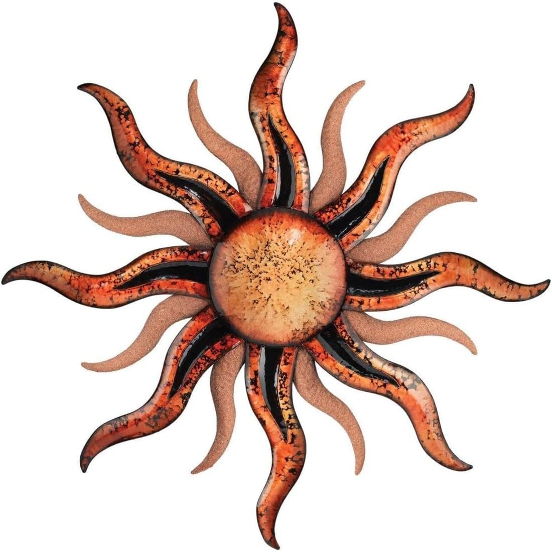 Regal Art & Gift Handcrafted Metal Sun Wall Decor, Rustic Sunburst Wall Art | Copper Patina, 40 in, Metal, Rust-Resistant Sunburst Sculpture, Eye-Catching Accent for Patio, Garden & Home