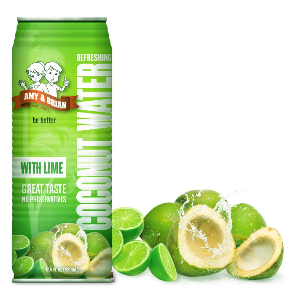 Amy & Brian Non-GMO Coconut Water, Original, 17.5 Fl Oz (Pack of 12)