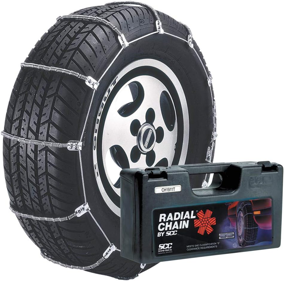 SCC SC1032 Radial Chain Cable Traction Tire Chain, Silver, Set of 2