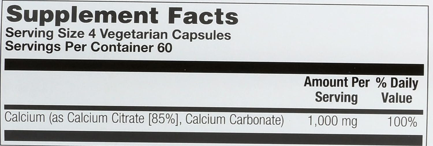 Solaray Calcium Citrate, 240 Caps, 0.75 Bottle