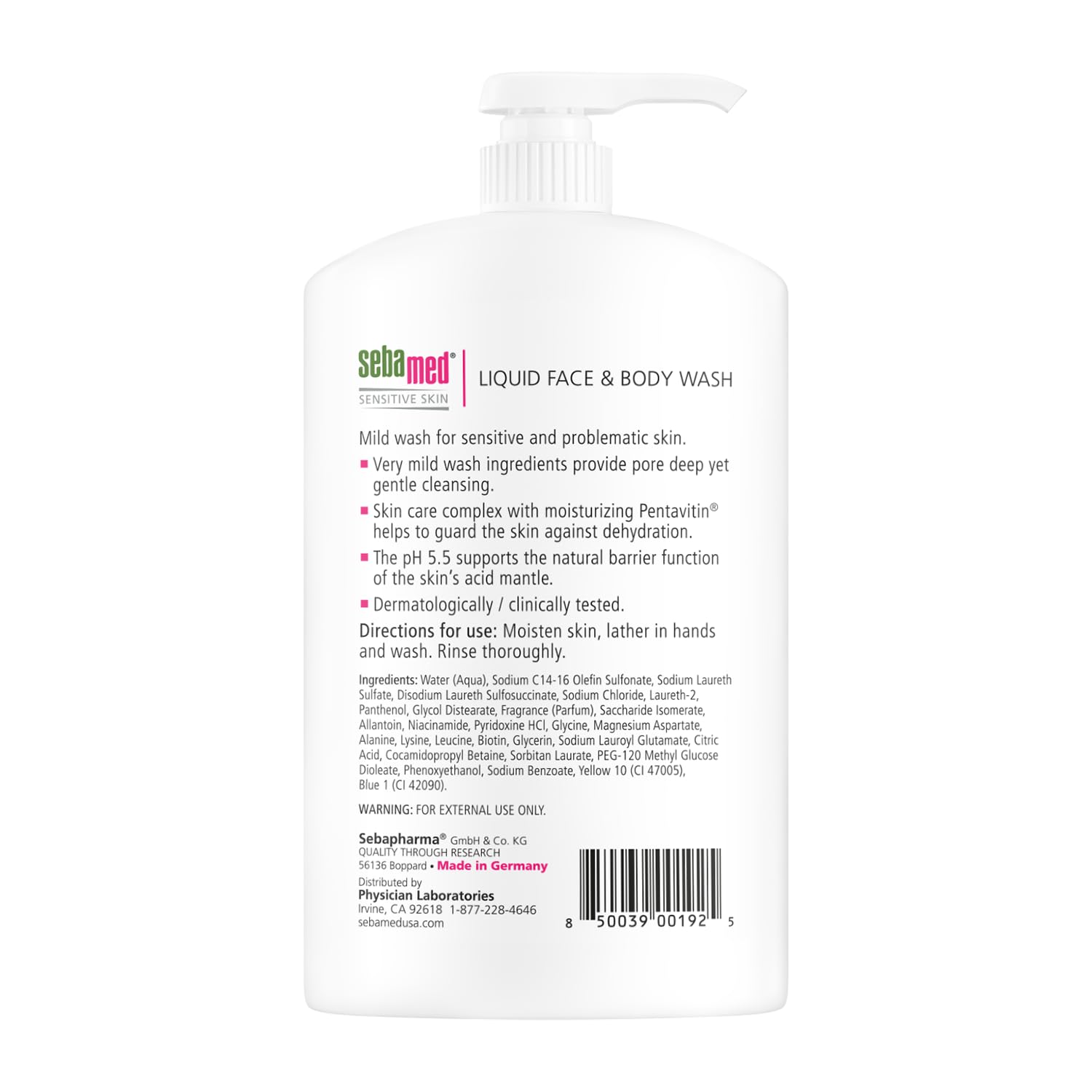 SEBAMED Paraben-Free Face and Body Wash With Pump for Sensitive and Delicate Skin pH 5.5 Ultra Mild Dermatologist Recommended Cleanser 33.8 Fluid Ounces (1 Liter) Set of 2 Value Pack, green