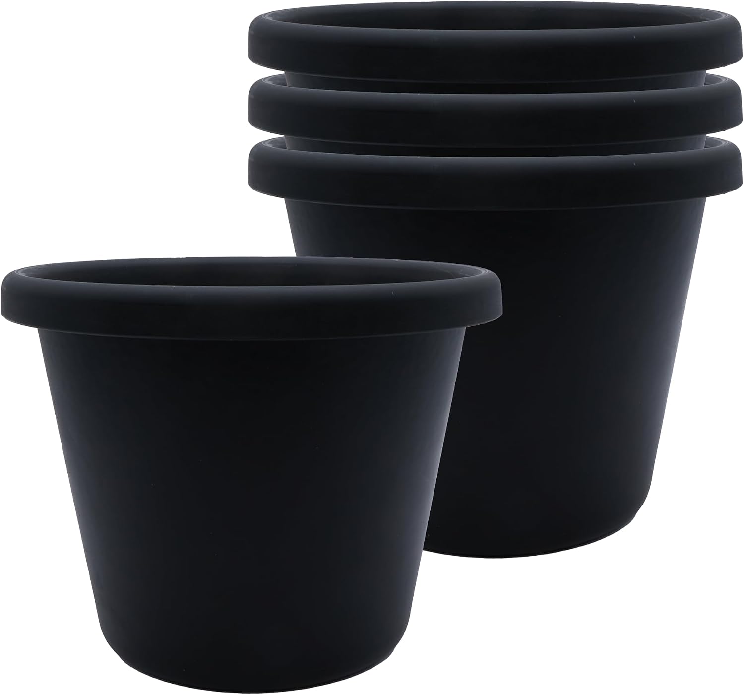 The HC Companies Classic Round Plastic Plant Pot w/Rolled Rim - Lightweight & UV Resistant Flower Pot for Herbs & More - Outdoor & Indoor Plant Pots w/Drainage (15.5 inch Warm Gray, Pack of 1)