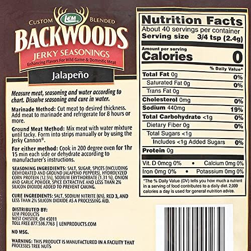 BACKWOODS JALAPENO JERKY SEASONING Seasons 5 pounds Of Meat