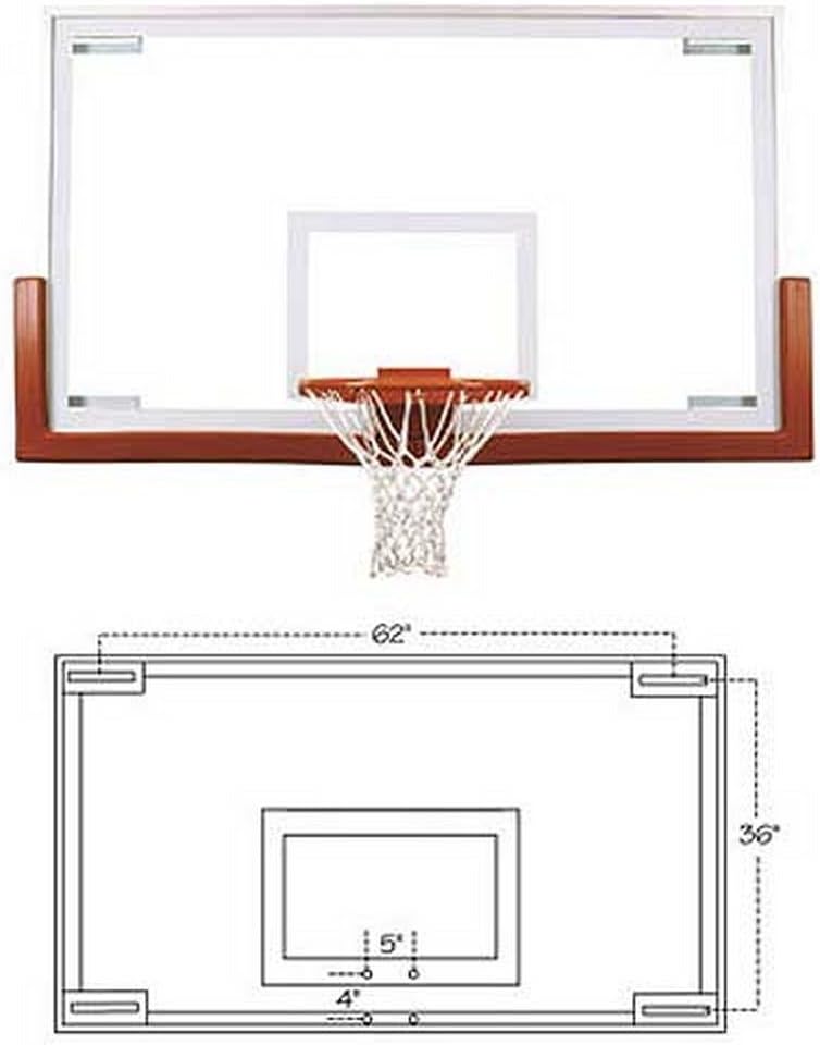 FT234 First Team 72in x 42in Official Glass Basketball Backboard