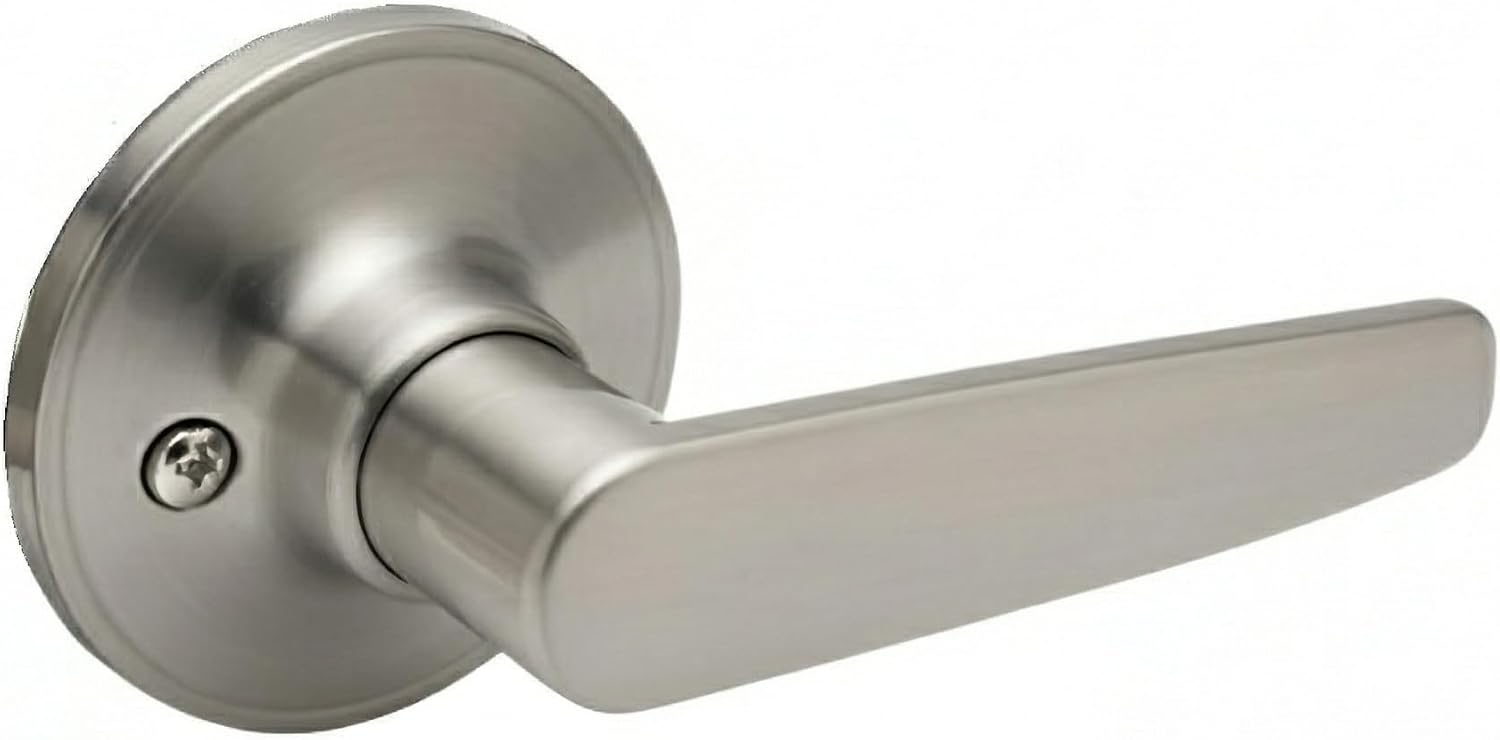 Copper Creek DL1231SS Daley Push Button Privacy Door Lever, Satin Stainless