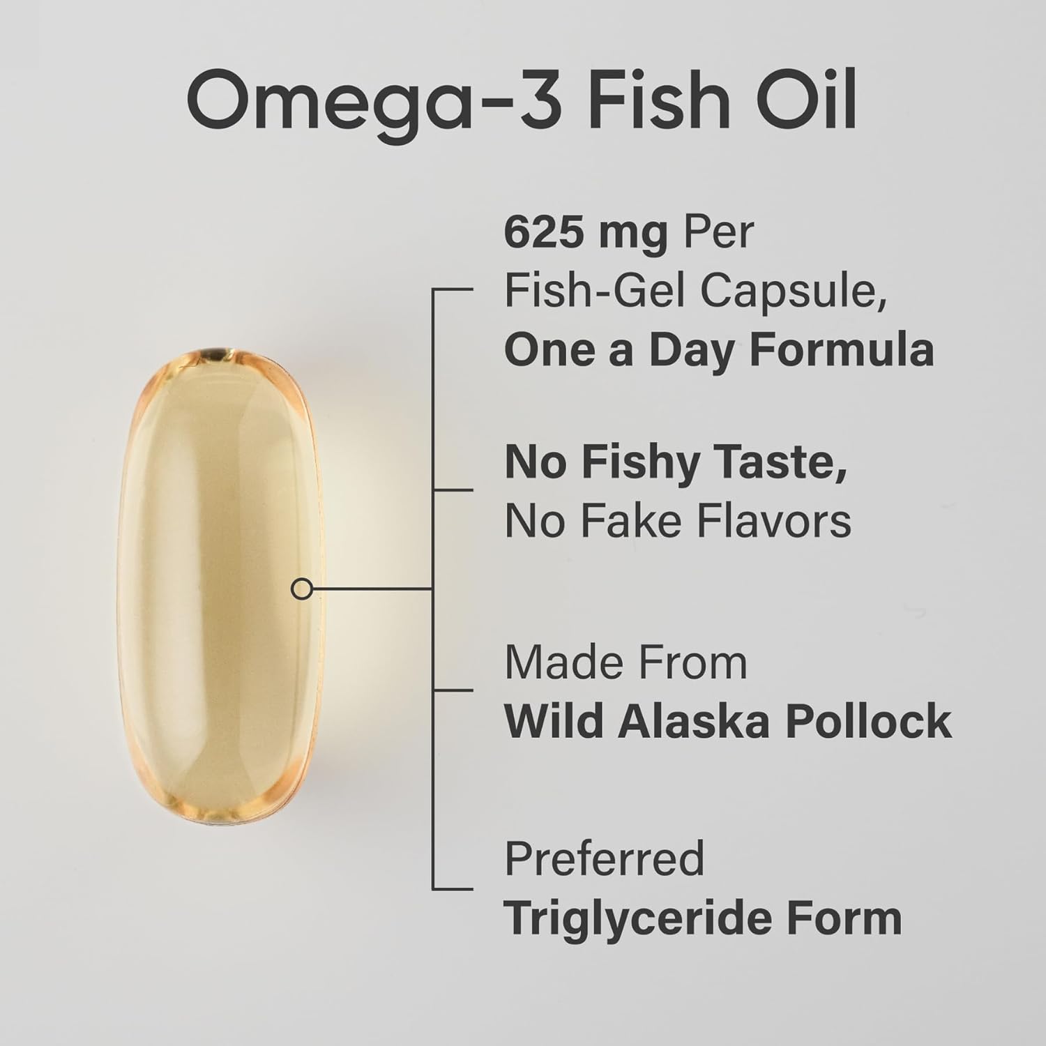 Sports Research® Omega-3 Fish Oil 1250mg from Wild Alaska Pollock,180 Count | Always Fresh Never Fishy | 690mg EPA 260mg DHA per Softgel · Heart & Brain Health* · MSC Certified Sustainable - 180 Servings