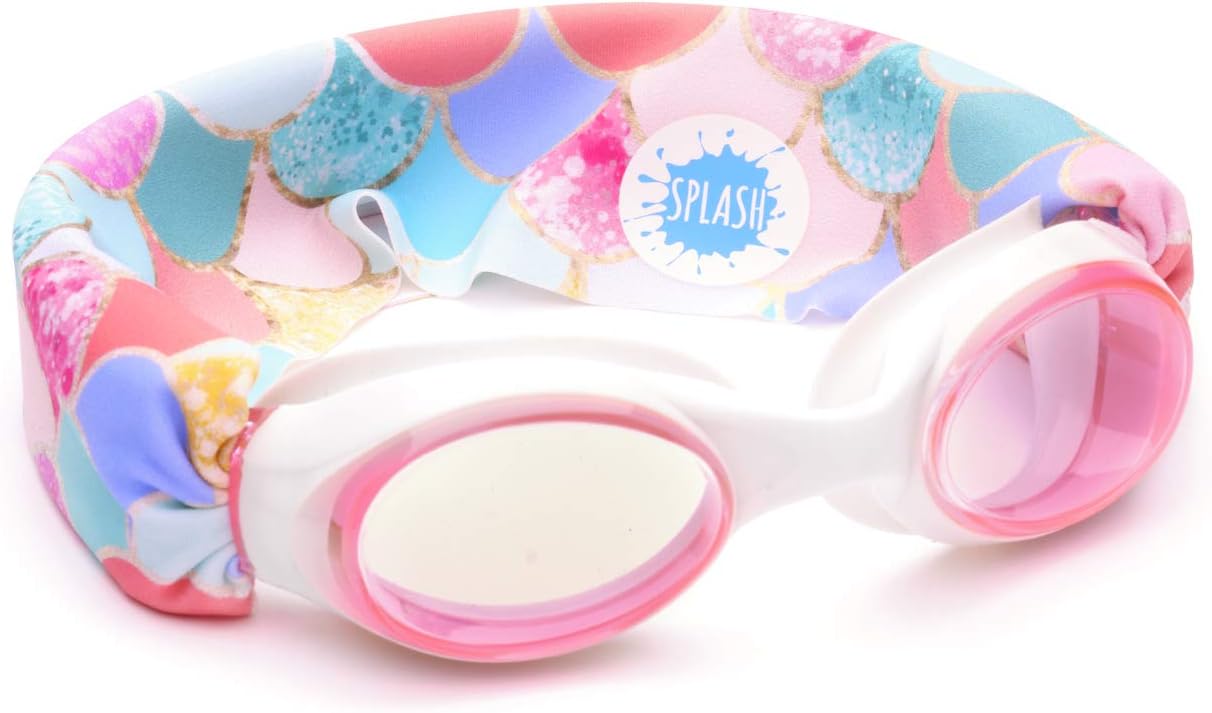 Splash Place SWIM GOGGLES with Fabric Strap - Adult & Kids Swim Goggles - PINKS & PURPLES