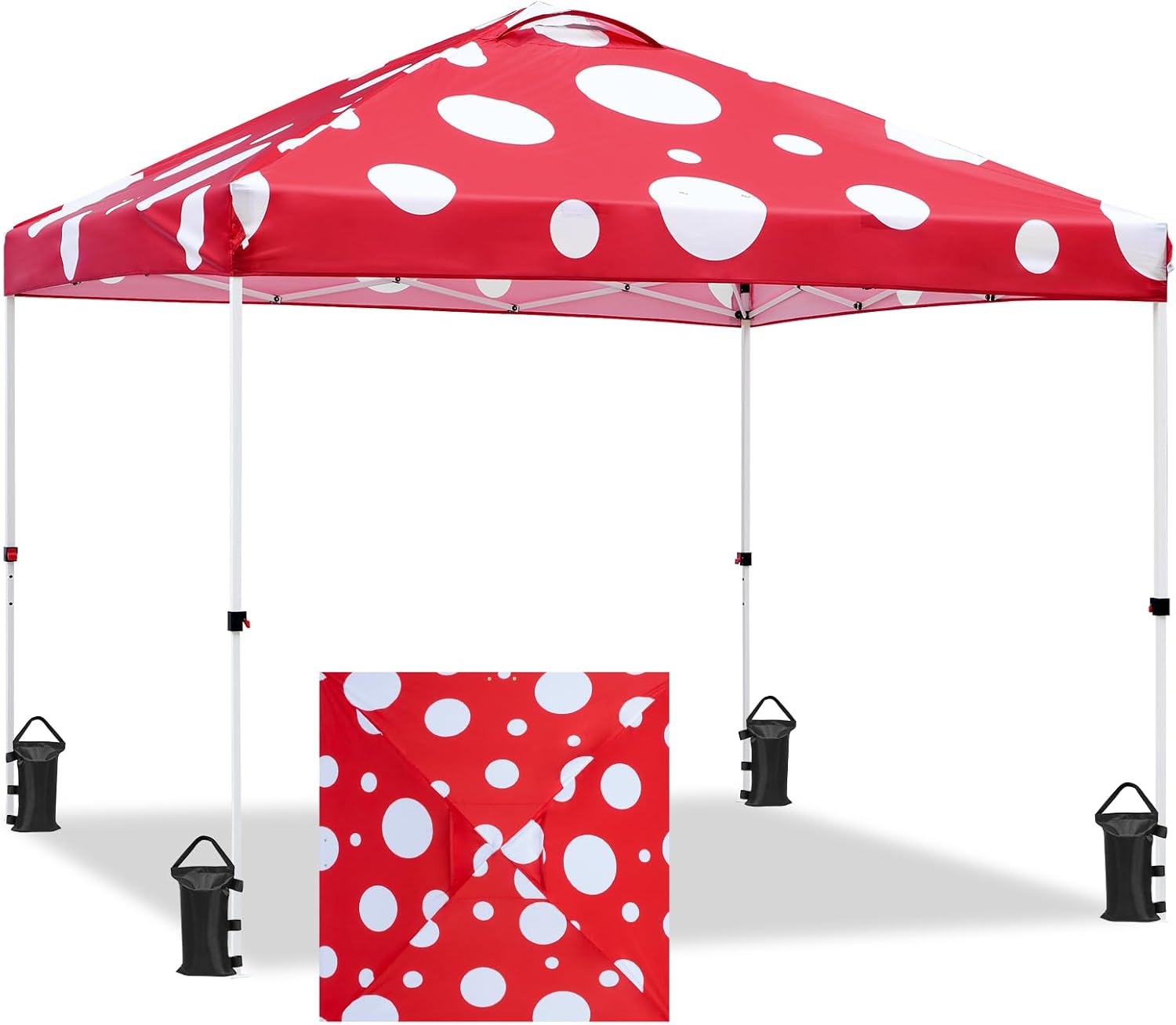 EAGLE PEAK 10x10 Pop Up Canopy Tent Easy Up Canopy Outdoor, White | Patented PeakPush™ Center Lock, 1 Person Setup Portable Pop Up Tent, Beach, Markets, Camping Sport Events, Wheeled Carry Bag
