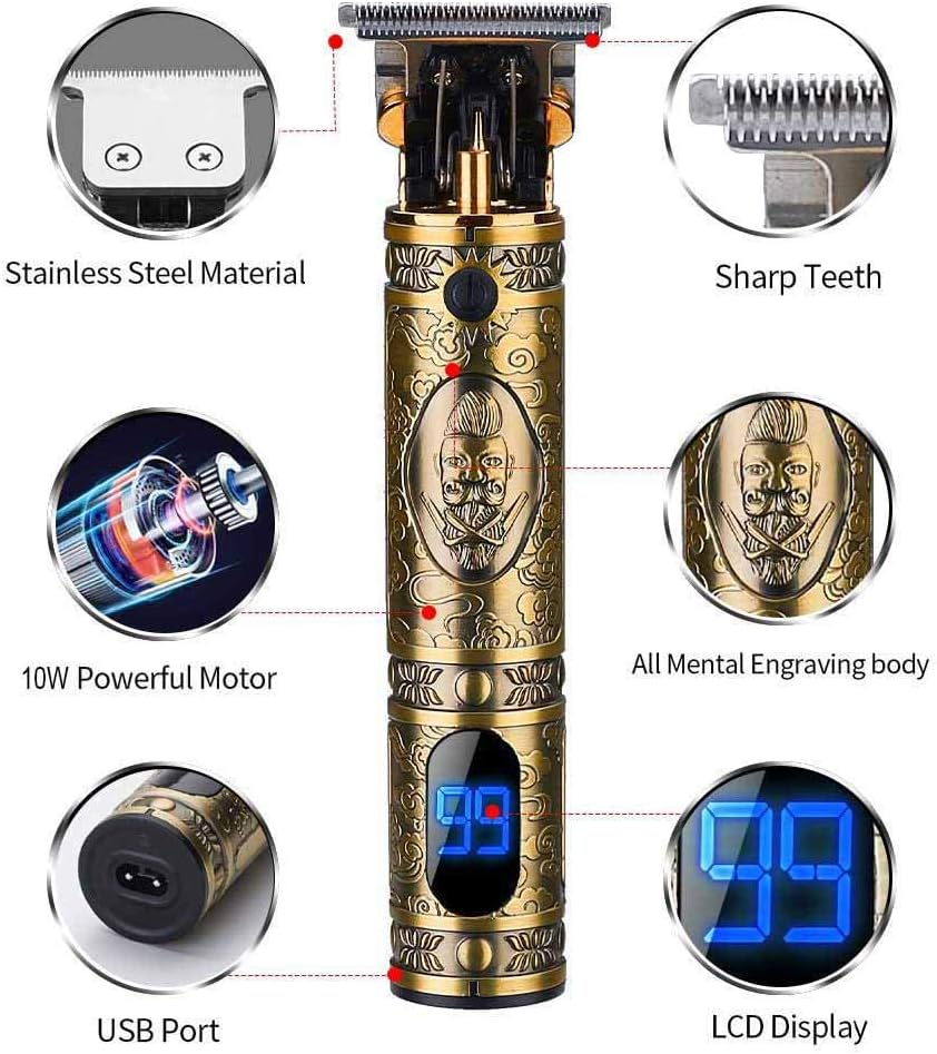 Suttik Hair Clippers for Men, Professional Hair & Beard Trimmer for Men, Mustache Trimmer T-Blade Hair Liner Edgers