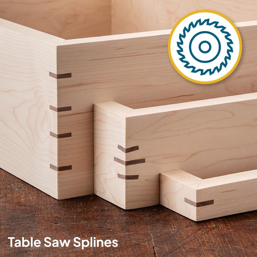 Rockler Deluxe Spline Jig for Table Saw & Router Table - Adjustable Box Joint Fixture with 45 Degree Miter Sled