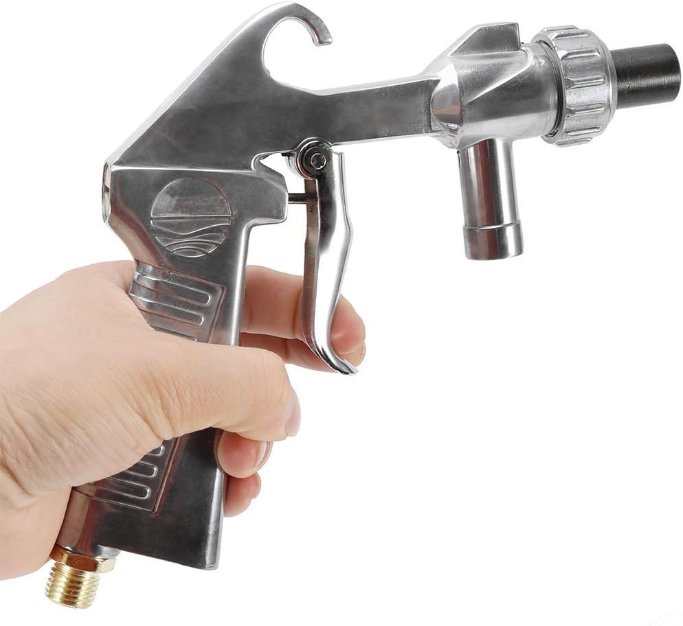 Jewboer Sandblaster Sand Blaster Gun Kit for Abrasive Media Blaster Sandblasting Cabinet with Hose Nozzles Tip