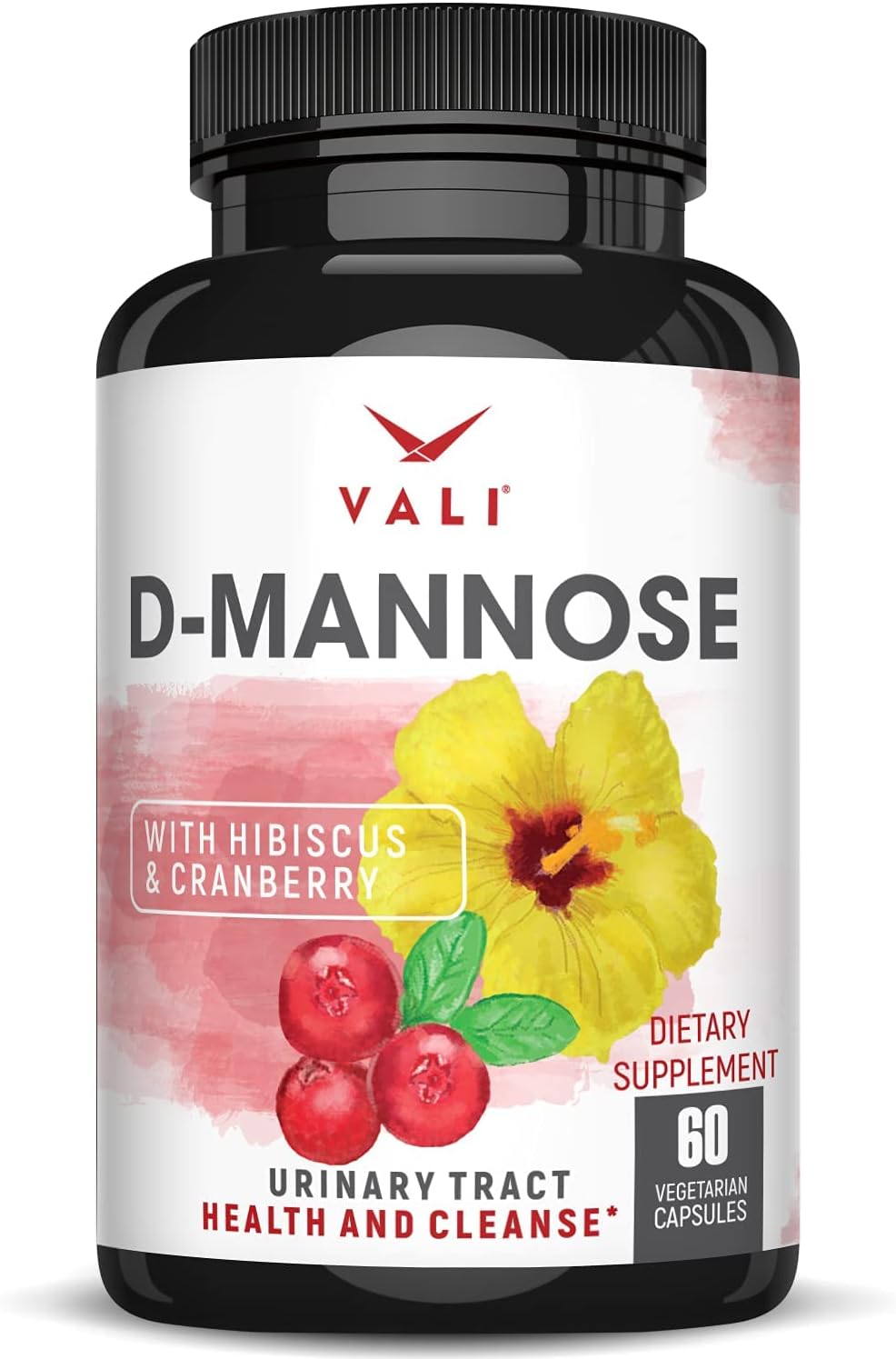 D-Mannose 1000mg Urinary Tract Health Formula. Organic Cranberry Fruit Powder & Hibiscus. Healthy Bladder, Natural Cleanse, Fast Detox Flush