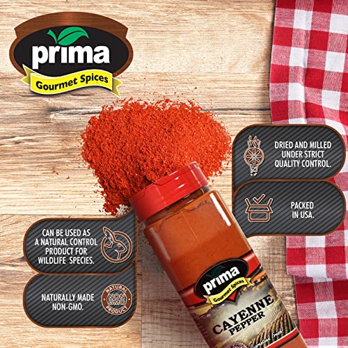 Prima Spice Cayenne Pepper Powder 5 LBS Bulk Kitchen Jug | 60, 000 SHU (Extra Hot) | All Natural