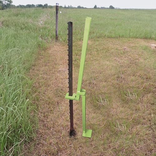 17 Pound Lightweight Manual T Post Puller for Buried Studded T Post Removal with 3 Foot Handle for Added Leverage, PG-07