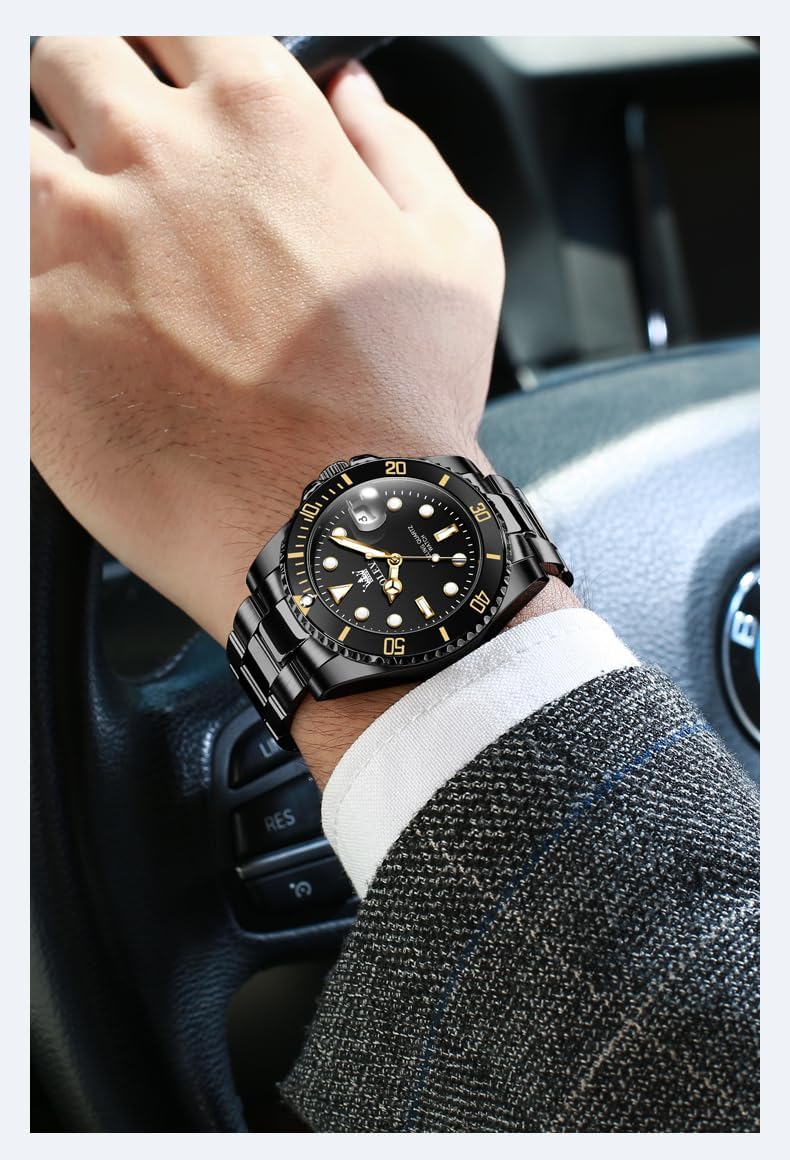 OLEVS Watches for Men,Classic Luxury Big Face Men Watches, Silver Dress Stainless Steel Men Wrist Watch with Luminous Analog Relojes para Hombres