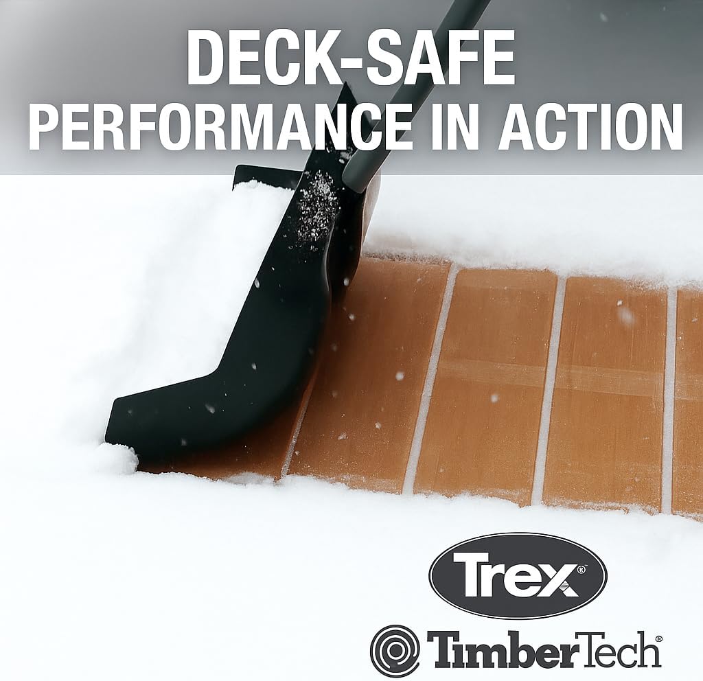 Snow Shovel for Decks & Driveways – Deck Saver™ Crack Jumper 24" Snow Shovel, Won’t Damage Decks