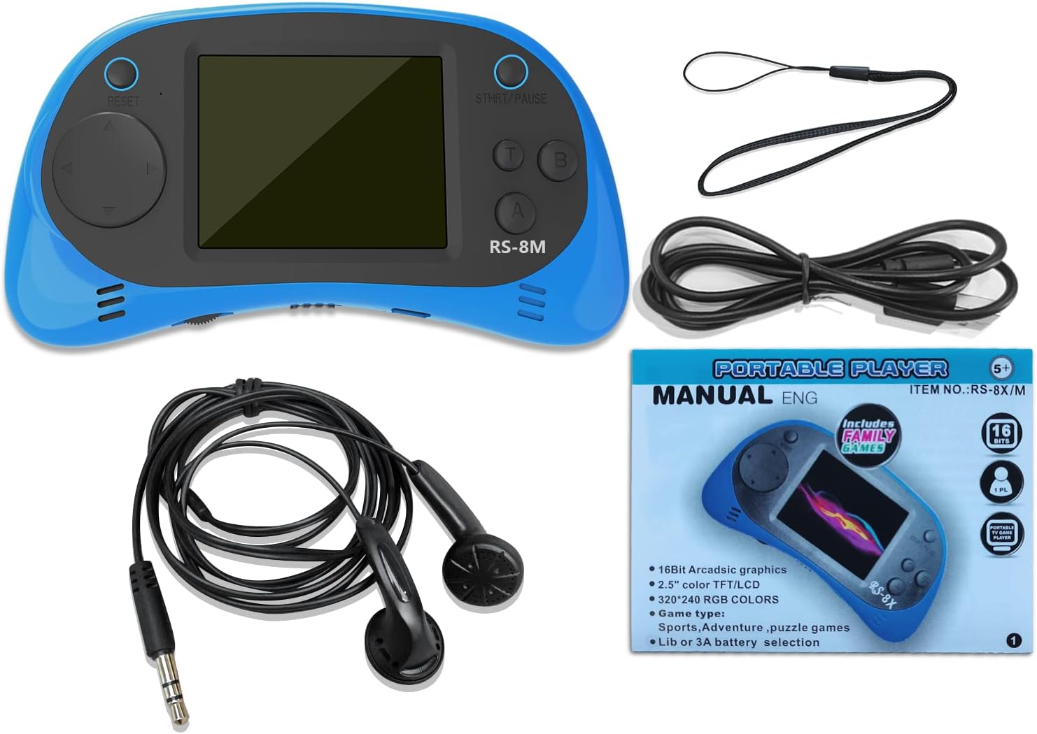 Kids Handheld Portable Video Game Player with 200 Games - 16 Bit 2.5 Inch Screen Mini Retro Electronic Machine for Boys Girls