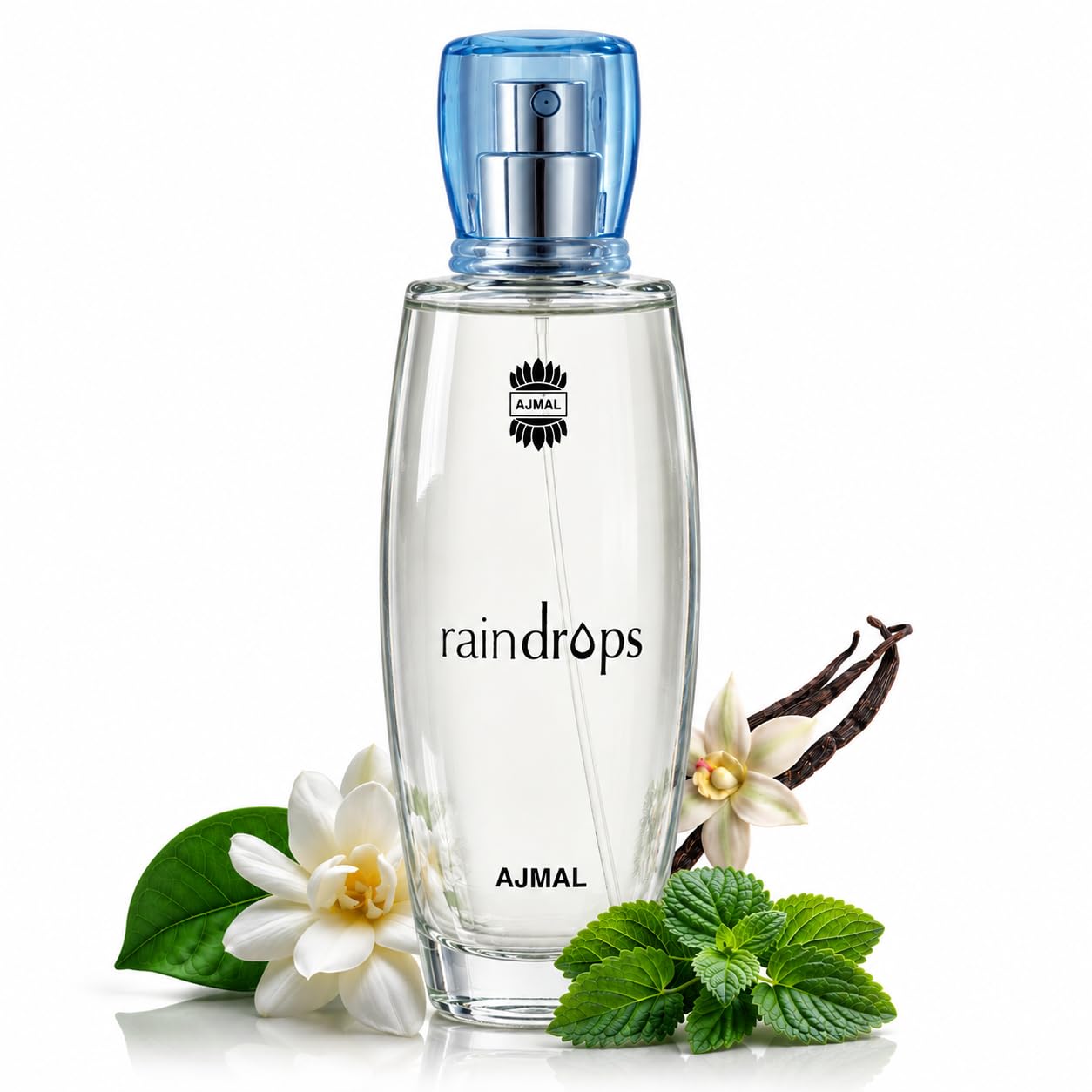 Ajmal Rain Drops EDP for Women, 1.7 fl oz / 50 ml | Fresh floral and fruity inspired by ocean breeze. Long-lasting and ideal for everyday elegance.