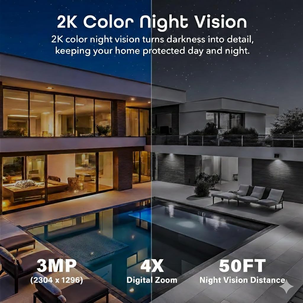 Geeni Insight 3MP Smart PTZ Solar Security Camera – Auto-Follow Motion Tracking, 2K HD Wire-Free Outdoor WiFi Camera with 3W External Solar Panel
