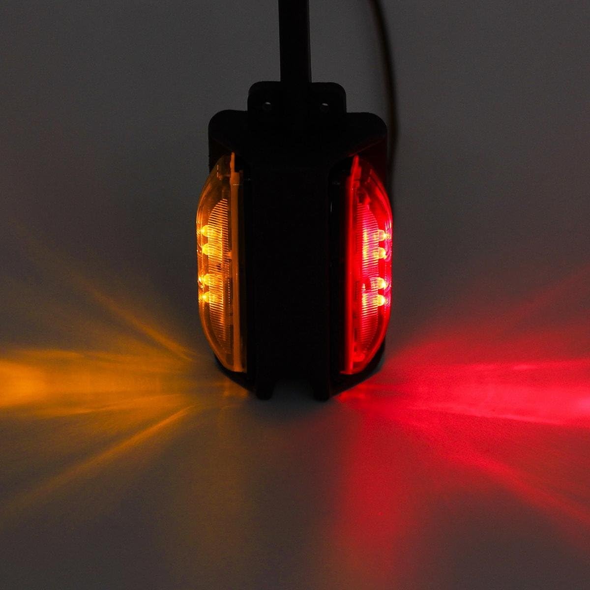 Partsam 2x 4 LED Clearance Trailer Fender Lights Amber Front Red Back 4 Diodes RH/LH
