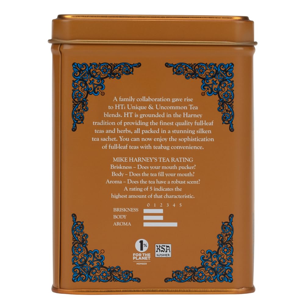 Harney & Sons HT Organic Supreme Green Tea, 20 Sachets, Tea Tin | Organic green tea with 20 sachets in a reusable tea tin. Caffeinated.