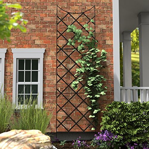 Panacea 89655 Giant Trellis, Includes Wall-Mounting Brackets, Steel, 108-Inch Height by 30-Inch Width, Black
