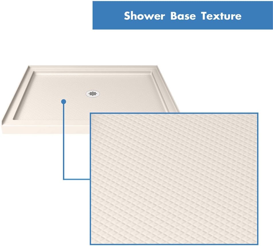 DreamLine SlimLine 32 in. D x 32 in. W x 2 3/4 in. H Center Drain Single Threshold Shower Base in White, DLT-1132320