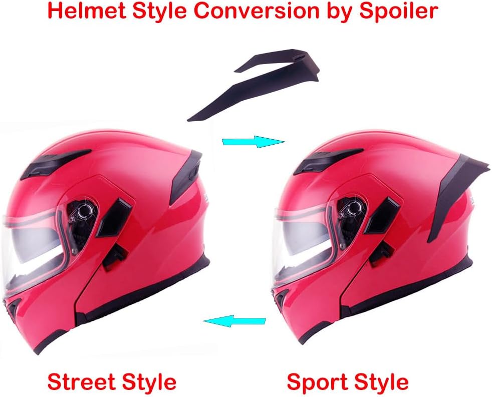 1Storm Motorcycle Modular Full Face Helmet Bike Flip up Dual Visor Sun Shield: HB89 Matt Black