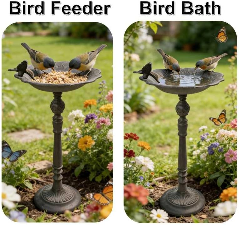 Classic Copper Bird Bath for Outdoors 22 Inch, Weather-Resistant Bird Feeders Decor for Garden, Patio​ or Yard