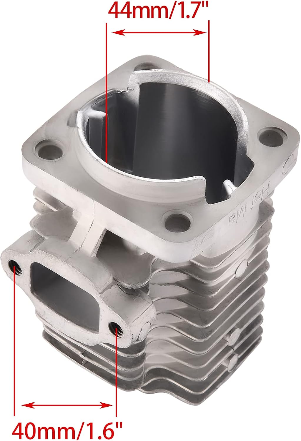 WOOSTAR 44mm Big Bore Cylinder with Piston Ring Kit Replacement for 2 Stroke 43cc 47cc 49cc Scooter Mini Pocket Bike