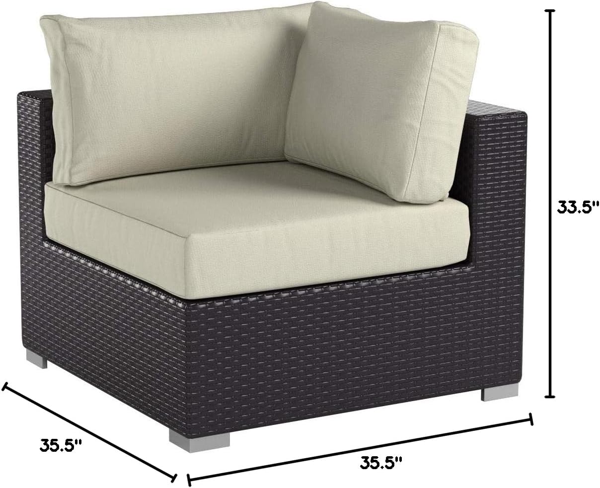 Modway Convene Wicker Rattan Outdoor Patio Loveseat in Espresso White