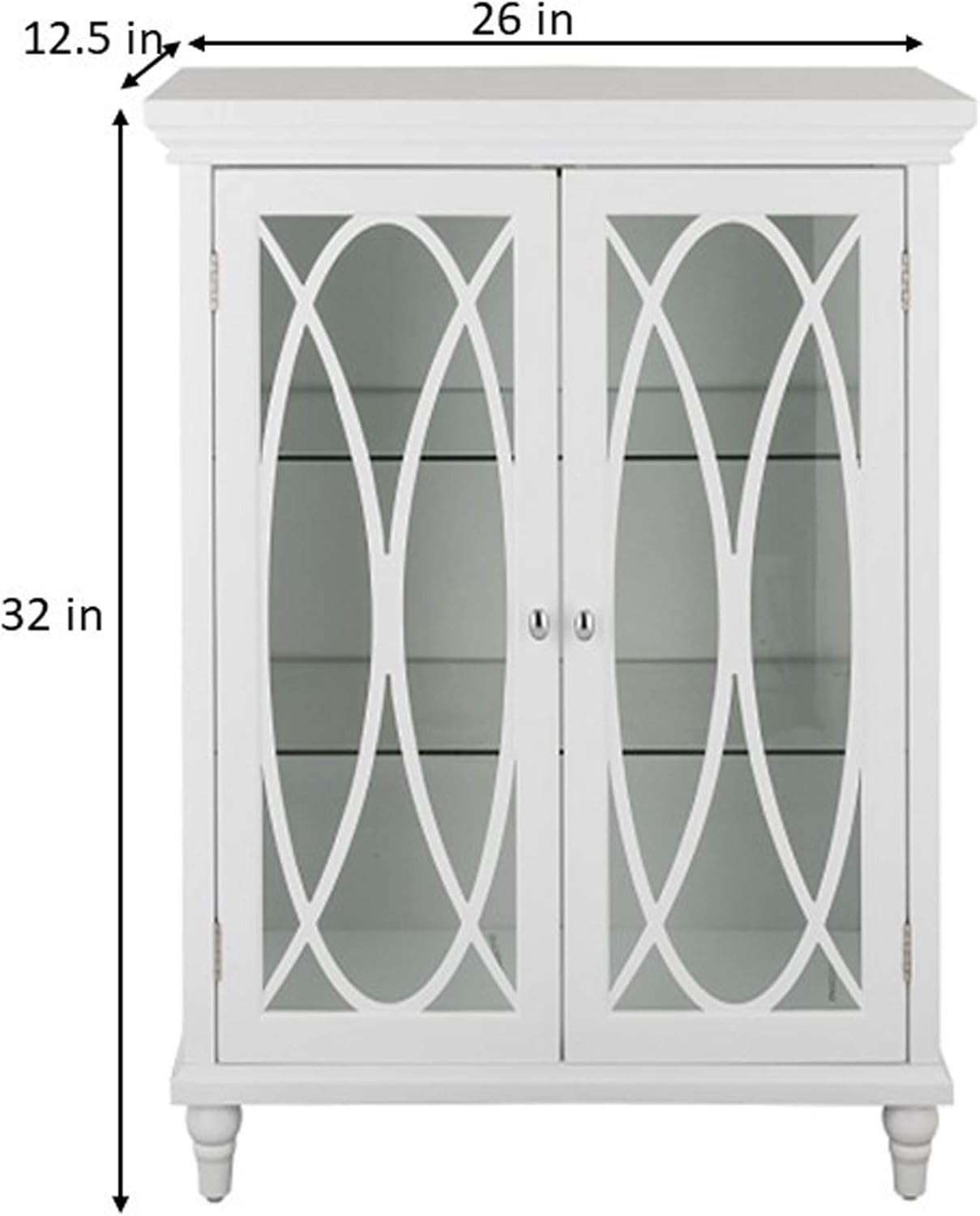 Teamson Home Florence 26 in. x 32 in. 2-Door Freestanding Wooden Floor Cabinet with Adjustable Shelves for Storage Solutions in Bathrooms, Kitchens, Laundry Rooms, Home Offices, White | Freestanding Wooden, Adjustable Shelves, For Bathrooms, Kitchens, La…