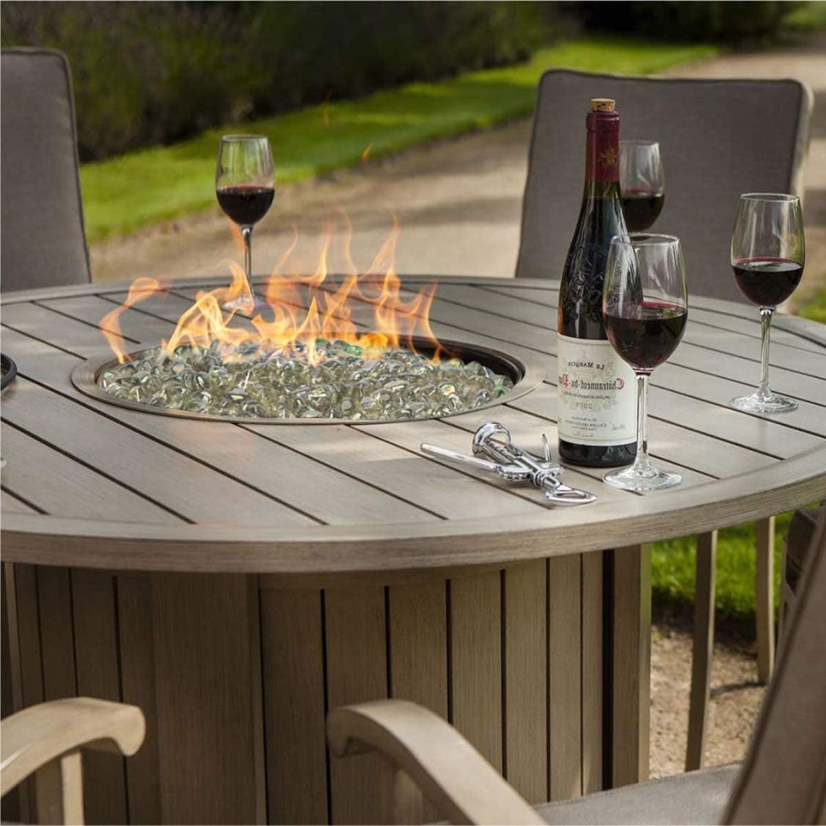 Mr. Fireglass 10 Pounds 1 Inch Diamond Fire Glass, High Luster Crystal Ice | Reflective Fire Pit Glass Rocks,10 lbs, For Propane & Natural Gas Fire Pits Table Fireplace & Lanscape